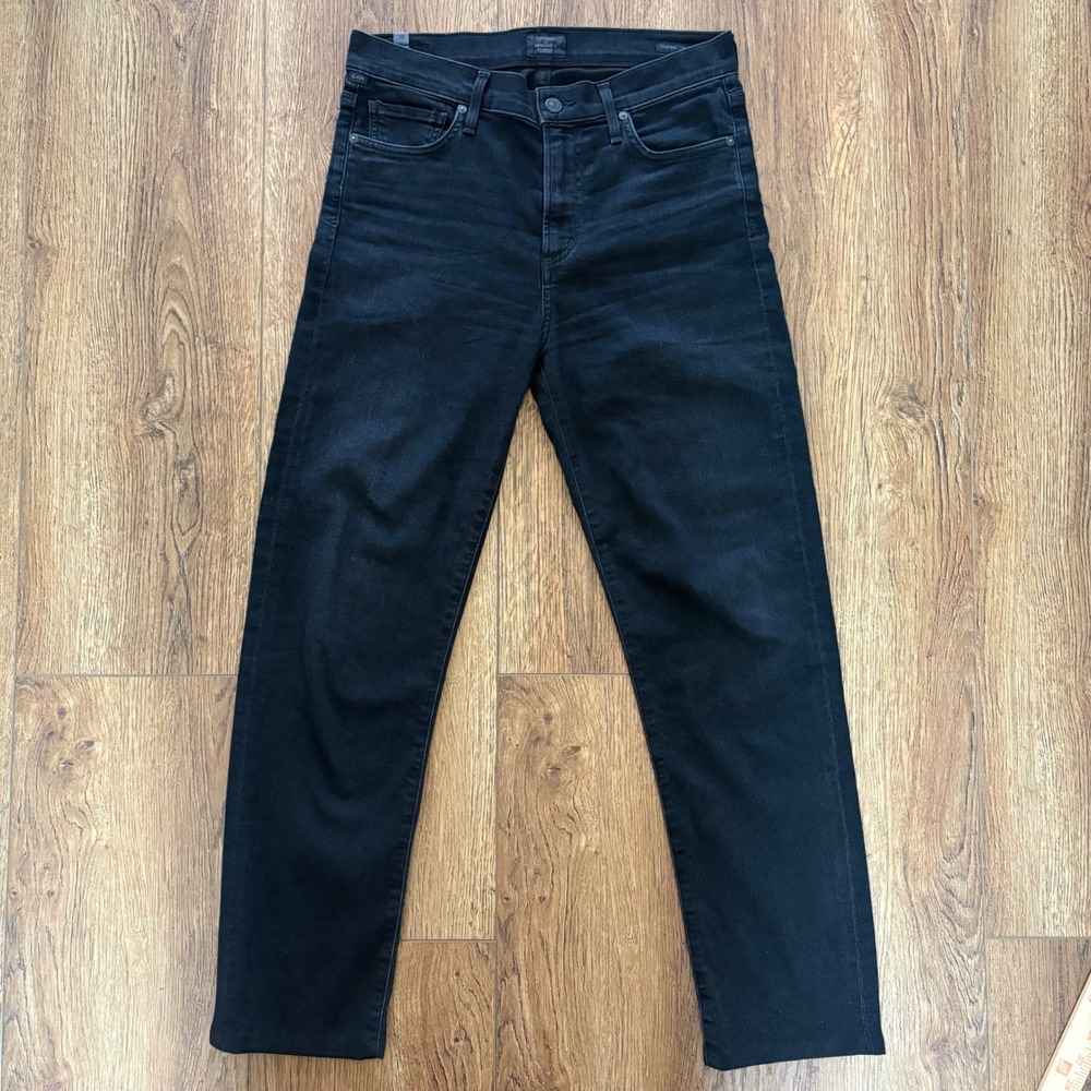 Citizens of Humanity Harlow High Rise Jeans Black Wash USA Made Womens Size 28